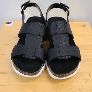 New! AEROSOLES Throw Back Black Sandal US 5